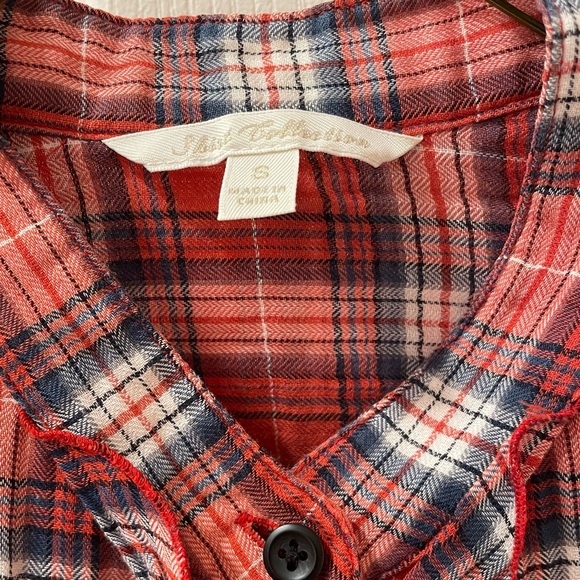 Uniqlo Shirt Collection Tunic Shirt dress red plaid - Picture 8 of 10